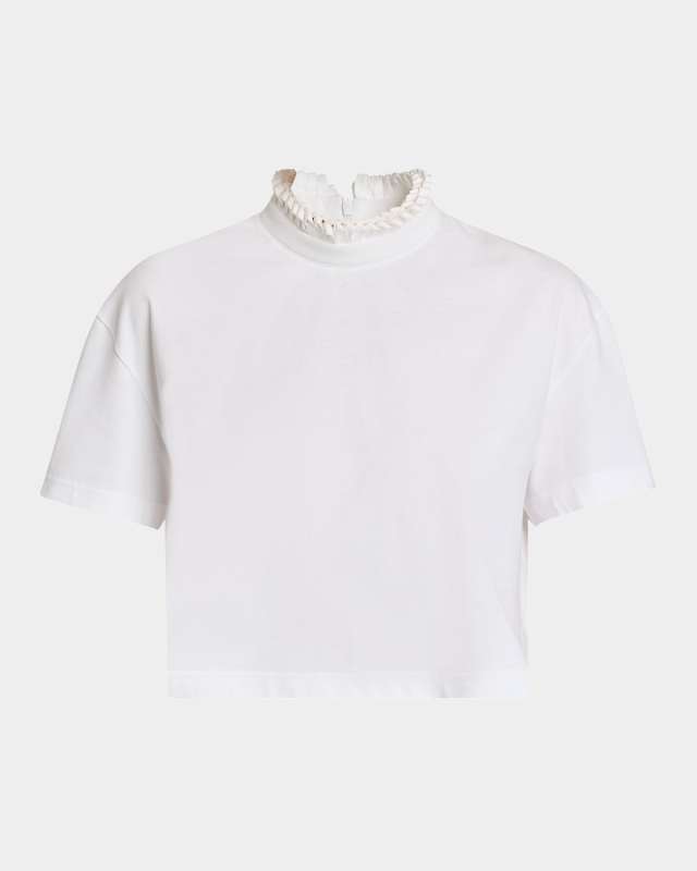Cotton Jersey Cropped T-Shirt